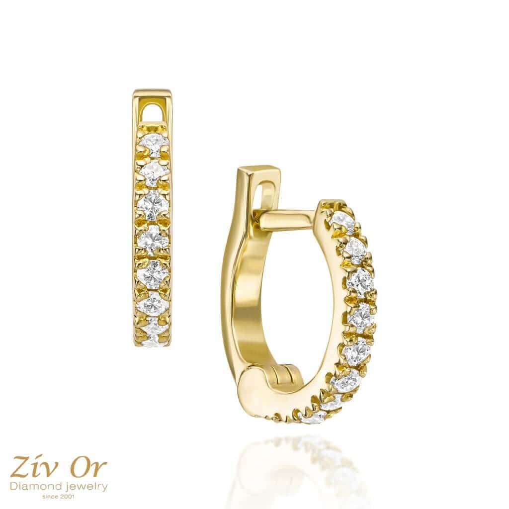 # עגילי חישוק קלאסיים עדינים 0.20ct E-632